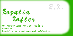 rozalia kofler business card